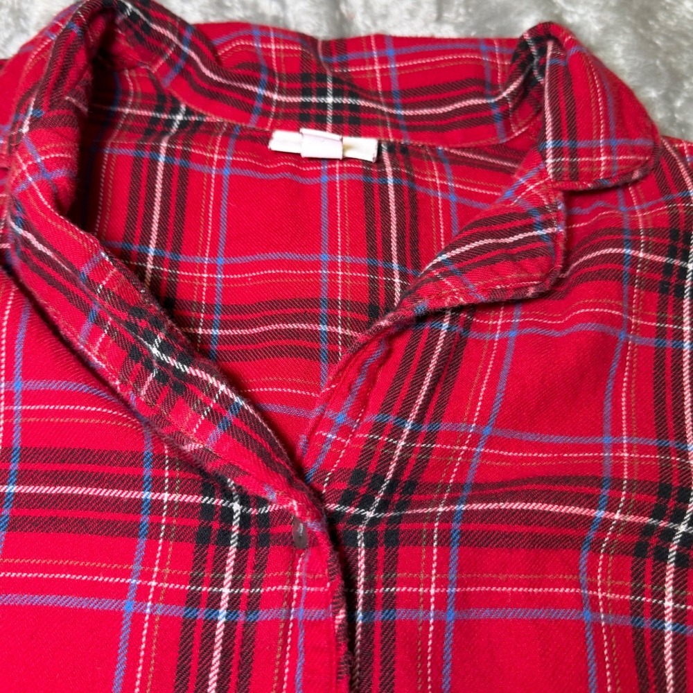J Jill Sleep Womens Size Small Red Plaid Pajama Set Sleepwear Cozy Loungewear - Picture 5 of 11